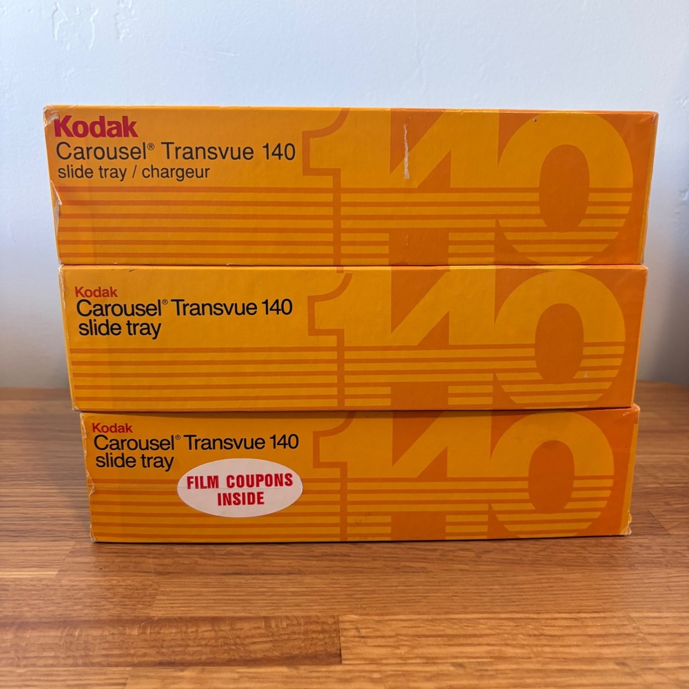 Kodak Carousel Transvue 140 Slide Tray Lot of 3 Projector Trays AS IS